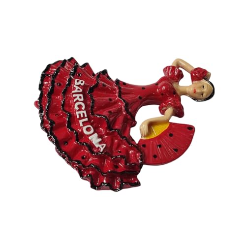 Imán de nevera 3D Bailarina Flamenca de Barcelona 10x10 cm miniatura 4