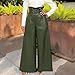 Women's Fashion Faux Leather Pants PU High Waist Wide Leg Pants Solid Color Pleated Going Out Flare Trousers