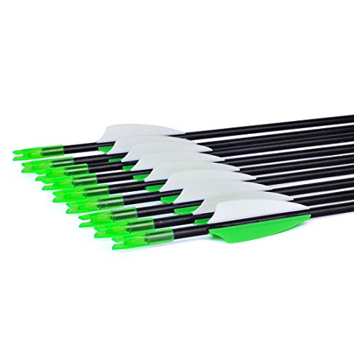 CUPID 31" Training Arrows-Archery Practice Target Arrows with Durable Shaft Blunt Tip for Kids Youth or Beginners on Recurve Bow Long Bow (12pcs Arrows, Green) - Thumbnail 3