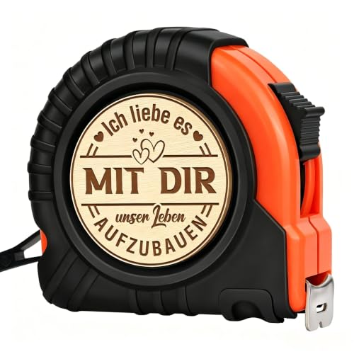panee jahrestag geschenk für ihn, partner gifts, I love you gifts for men, love gifts, romantic gifts for boyfriend, husband, tape measure, (Rot)