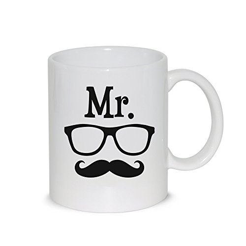 thedifferent Mug Mister Moustache - Tasse en céramique Thé Latte - Idée cadeau