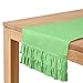 Vargottam Green Home Decor Tessuto di Cotone Fiammato Solid Doppio Frill Runner Tabella Décor-14 x 120 Pollici