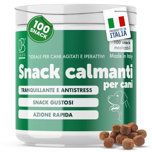 DBLabo Pet - Snack Calmante per Cani e Gatti - Bocconcini Gusto Manzo Calmante Forte per Cani Agitati, Iperattivi, Paura dei Botti - Estratto Freddo 100% Naturale