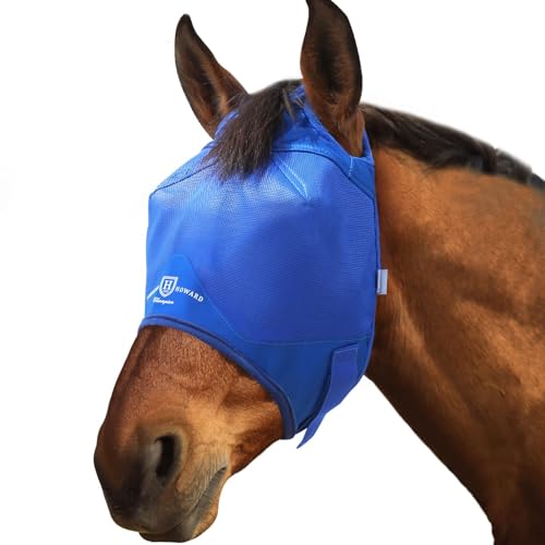 Harrison Howard Máscara de mosca de cavalo padrão assinatura azul cavalo grande