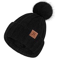 ZASFOU Donna Cappello Invernale Caldo Maglia a Trecce Berretto Pompon Morbido Cappelli Pile Foderati Regalo per Donna