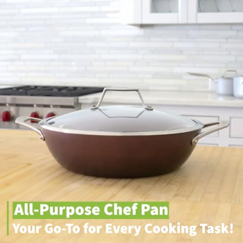 TECHEF - Art Pan Collection, 5 Qt / 12-in Nonstick All Purpose Chef Pan with Cover, Made in Korea (5-quart Chef Pan) - Image 4
