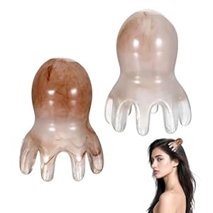 2 Pcs Octopus Head Massage Comb, Scalp Massage Tool for Head and Body Relaxation, 8 Unique Points to Melt Muscle Bumps and Relieve Body Fatigue(Gray)
