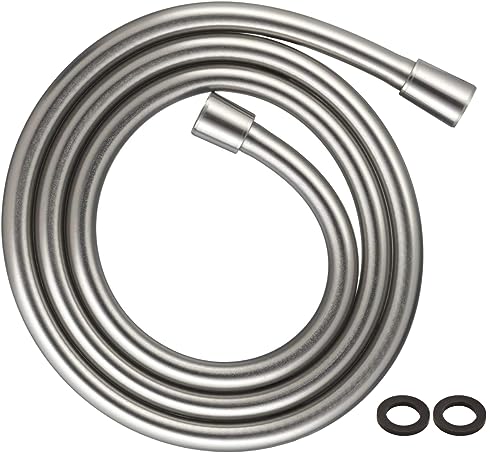 hansgrohe Isiflex - universal Duschschlauch 1,60m, mit Verdrehschutz, flexibler Brauseschlauch mit Knickschutz, inkl. Dichtungsringe, Edelstahl Optik