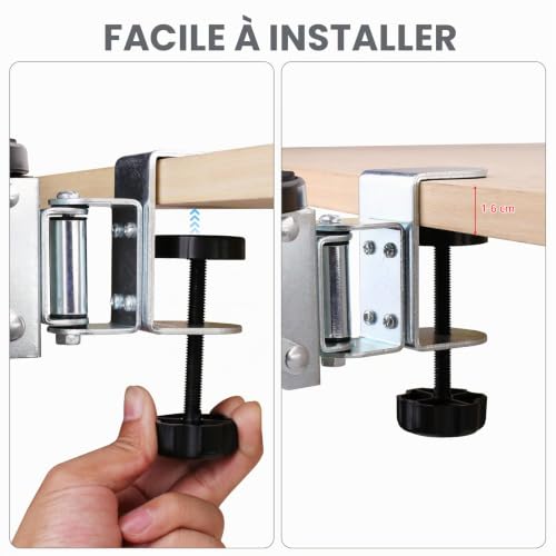 Yiomxhi Repose Bras Ergonomique pour Bureau, Support de Repose-poignet Rotatif à 180°, Coude Support Extension Bureau Repose d’avant Bras Réglable d'Ordinateur pour Travail Étude, Blanc – vue 6