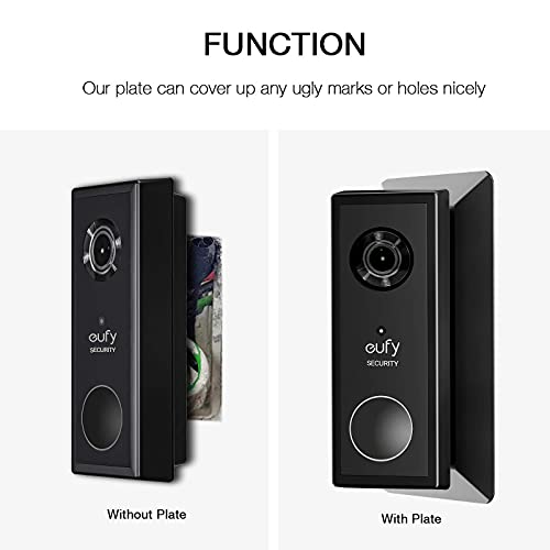 Vomenc Wall Plate Come With L35°/R35 ° Wedge For Eufy Battery Video Doorbell 2K Hd Resolution（Battery -Powerd, Plastic Material Adjustment Mounting Wall Plate Wedge Kit #TOP1