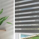 160×180cm Persianas Enrollables de Cebra, Doble Capa Persianas Horizontales, persiana Enrollable Blackout, Privacidad...