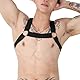 GENEMEN Herren Sexy Harness Brustgurt Nylon Elastisch Körper Schulter Gurt Halter Nachtclub Verschleiß Cosplay Kostüm (D-Schwarz)