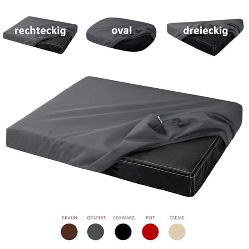 tierlando® Quick-Cover Maddox Basic Matratzenschoner für Hundebett und Hundematratze aus Polyester – rechteckiger, waschbarer Spannbettlakenbezug Größe: 100x70cm | Farbe: 02 Graphit