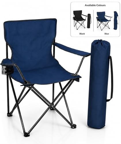 Image of Portable Camping Chair Foldable Outdoor Picnic Chair with Carry Bag, Folding Chair for Camping, Travel, BBQ, Hiking & Garden Use | Metal Frame with Oxford Fabric | Multicolor