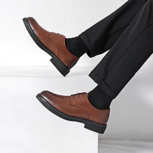 Dress Oxford Formal Shoes for Men Lace Up Round Toe Solid Color PU Leather Shoes Round Toe Slip-On Solid Handmade Dress Shoes for Men2