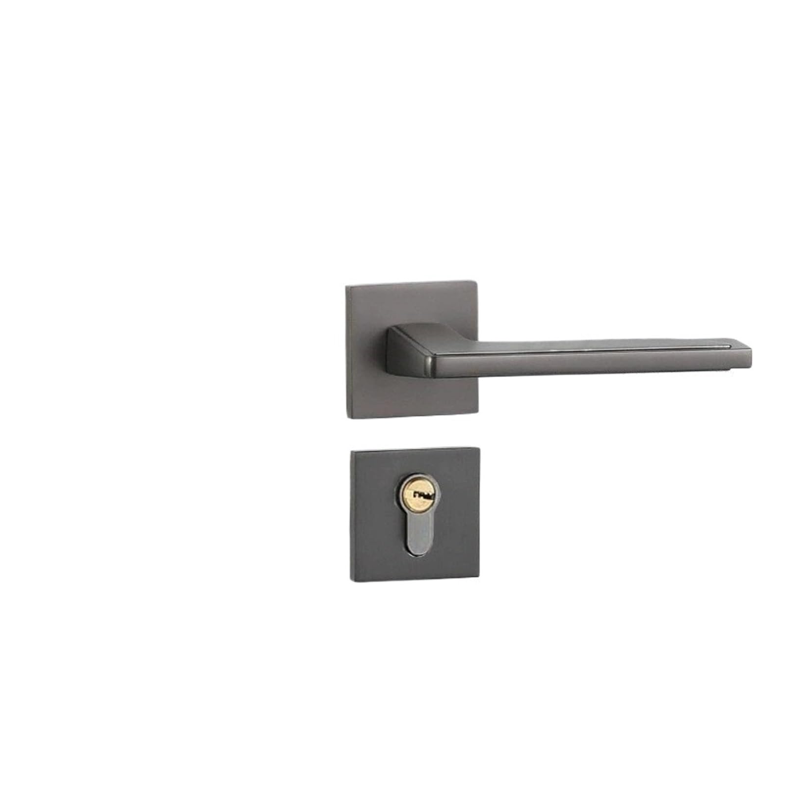 Serrure fendue en alliage de zinc et aluminium design gris pour porte bois