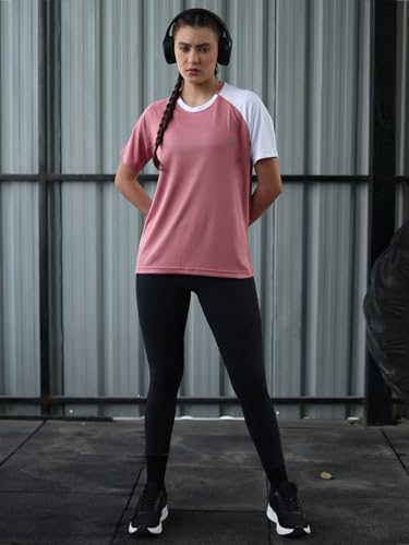 Image of CHKOKKO Gym Tshirt for Women Workout Activewear Regular Fit T Shirt for Woman Round Crew Neck Half Sleeves Best for Sports and Outdoor Activities