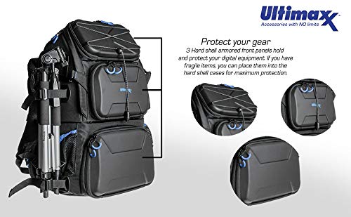 Ultimaxx Extra Large Camera DSLR/SLR Backpack for Nikon, Canon, Sony, Panasonic, Pentax, Olympus, and Fuji Cameras—an Outdoor Hiking/Travelling Backpack with 15.6 Laptop Compartment - Thumbnail 2