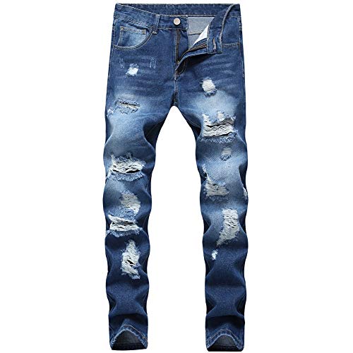 LZLER Trashed Jeans Men Stretchy Fashion Streetwear Roadster Jeans