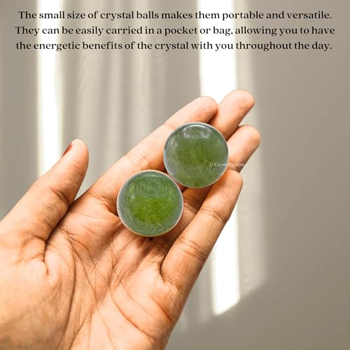 Image of Certified Green Aventurine Crystal Ball for Meditation - Premium Crystal Vastu Items for Home and Feng Shui Items for Good Luck - Ideal for Pooja Supplies and Spiritual Practices (1 Inch)