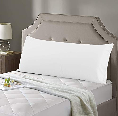 EVOLIVE-New-300TC-Thread-Count-100-Cotton-Body-Pillow-CoverCase-Replacement-with-Hidden-Zipper-Closure-21x54-White