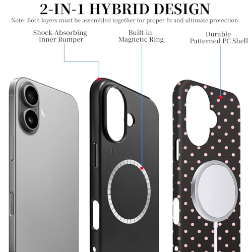 Coque iPhone 17 fine à pois - Résistante aux chocs et compatible MagSafe - 3