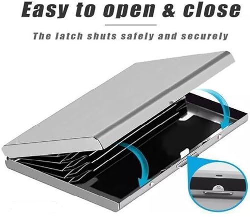 Image of QUAKELCredit Card Holder Protector Stainless Steel Credit Card Wallet Slim Metal Credit Card Case for Women or Men (Mat-Silve)
