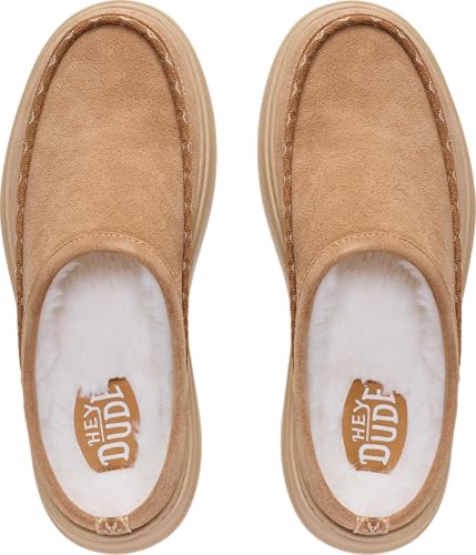 Image of HEYDUDE Women's Remi Toastee Suede Clog Slip On Shoe | Lightweight Easy On Sherpa Lined | Durable Grip Outsole