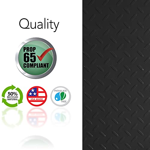 Resilia Premium Under The Sink Mat- Large Universal Size, Cut To Fit Cabinets, Shelf & Drawer Liners, Thick Plastic Diamond Plate Surface, 24 X 48 Inches, Black #TOP1