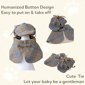 Dog Costume Cute Detective Pet Clothes Set Halloween Cosplay Party Outfit Winter Fashion Cape Cloak Hat for Small Medium Dog Cat Kitten Medium