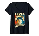 Photo Gallery donna level 36 unlocked awesome since 1987 | 36th birthday gamer maglietta con collo a v Photo Gallery donna level 36 unlocked awesome since 1987 | 36th birthday gamer maglietta con collo a v
