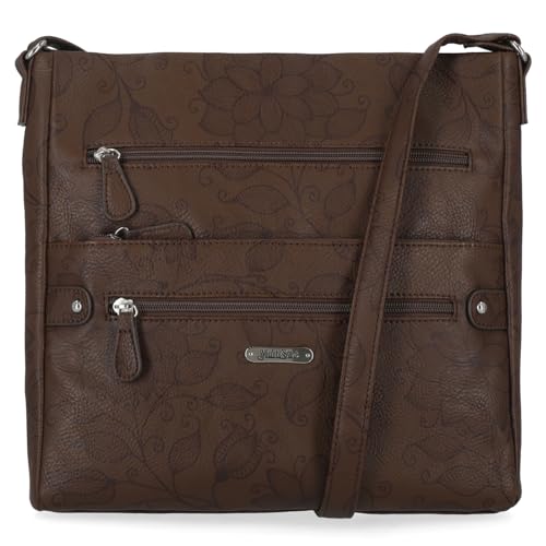 MultiSac Lorraine Women's Crossbody Bag, Chocolate Steffano Floral2