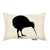 Nicokee Throw Pillow Cover New Zealand National Symbol Kiwi Bird Decorative Pillow Case Home Decor 20x12 Inches Pillowcase