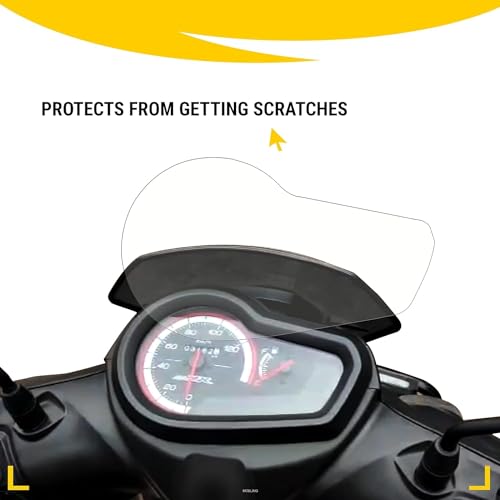 Image of Screen Guard Compatible With Yamaha Ray ZR 125 (Without Button) Bike, Scooty, Motor Cycle, Scooter Speedometer Display Screen 9H Hardness PET Scratch Guard Tempered Glass Screen Protector