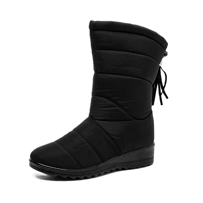 Womens Winter Snow Boots Thermal Waterproof Boots For Women Non Slip Mid Calf Boots