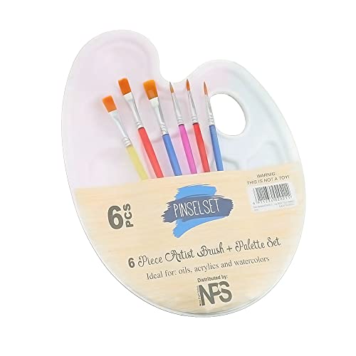 Paleta de pintura 1 peça paleta pintura bandejas de plástico palhetas húmidas com 6 canetas de aguarela, para trabalhos manuais, pinturas a óleo, aguarela acrílica 23 x 17 cm