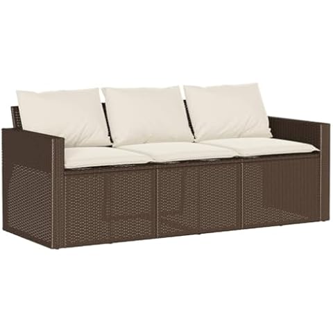 vidaXL 3-Seater Outdoor Sofa with Cushions Cover