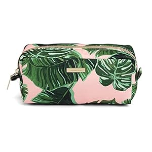 Conair Makeup Bag – Travel Toiletry Bag – Cosmetic Bag – Toiletry Bag for Women – Great for Makeup Brushes – Pink Palm Print