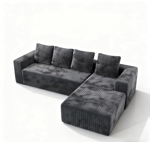 Image of KEIKI Cloud Modular Sectional Sofa with L Shape Chaise, Right Facing Chaise Layout for Apartment Comfort