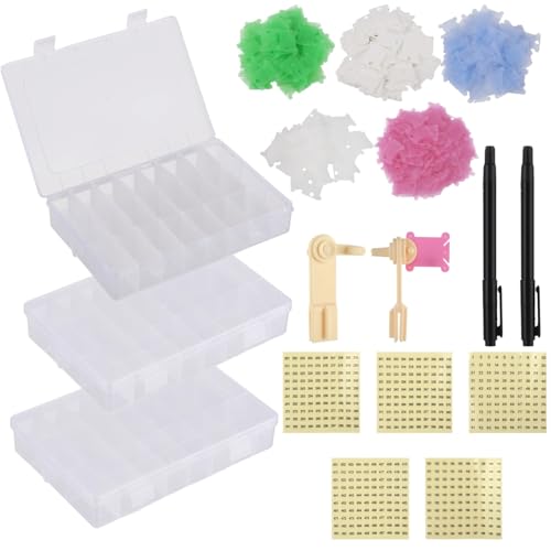 Boîte de rangement fil à broder avec 24 compartiments et accessoires point de croix - 5