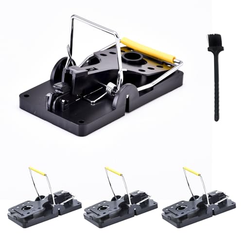 Mouse Traps 4 Pack – Reusable & Highly Sensitive Snap Traps for Indoor & Outdoor Use, Safe & Hygienic Rodent Control for Home, Garage, Shed