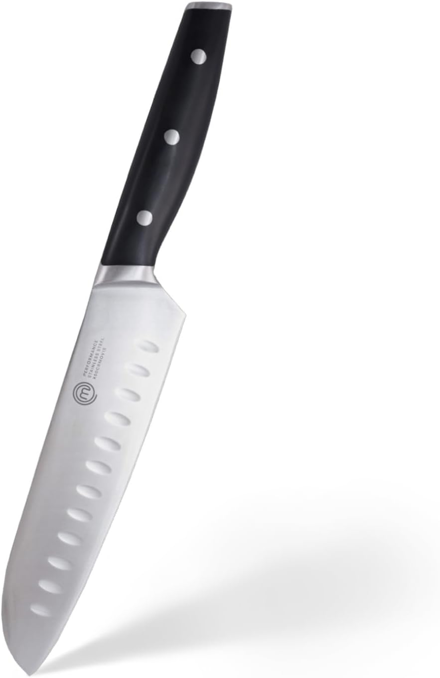 MasterChef Santoku Knife 12" with High Carbon Stainless Steel Blade and Triple Riveted Handles, Professional Quality Kitchen Knife for Precision Cooking at Home, Perfectly Balanced, Razor Sharp