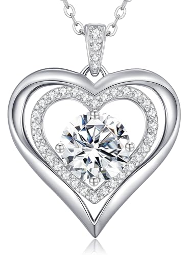 ANDSO-Moissanite-Necklace-for-Women-S925-Sterling-Silver-Plated-with-18K-GoldRose-Gold-Heart-Pendant-1-3-Carat-Diamond-Necklaces-Anniversary-Birthday-Christmas-Gifts-for-Wife-girlfriend-her-Mom