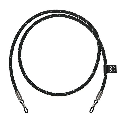 ZhinkArts Brillenband Sunglass Strap - stylisches Accessoire für Sonnenbrillen und Lesebrillen - Brillenkette Brillenschnur in Schwarz Grau/Endstück Grau Cover