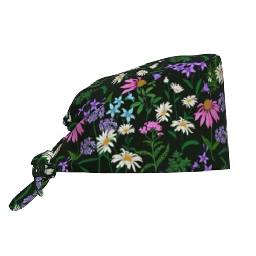 Image of Working Cap Scrub Cap with Sweatband | Adjustable Nurse Surgical Caps, for Men Women, Tie Back Hat