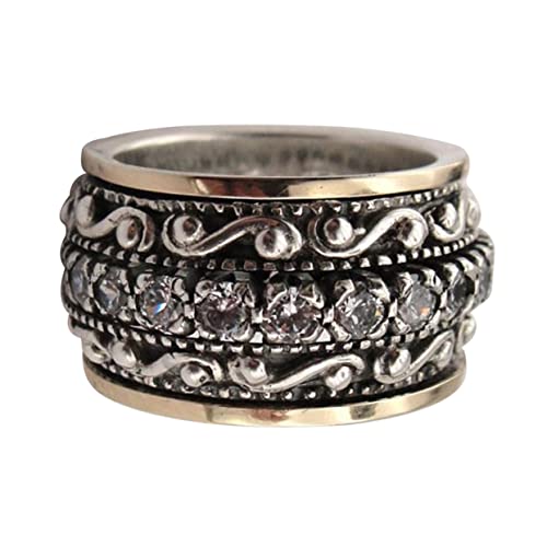 Bague en Pierres précieuses gravées : bague vintage femmes en argent