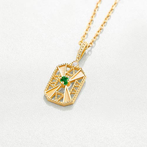 Collier émeraude rétro en argent, le cadeau idéal pour marquer les esprits - 3