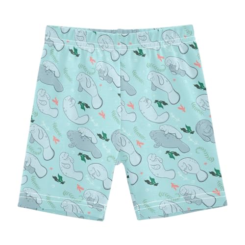 Girls' Shorts Soft Summer Soft Boxers Short Blue Manatee Leggings Dance Bottoms