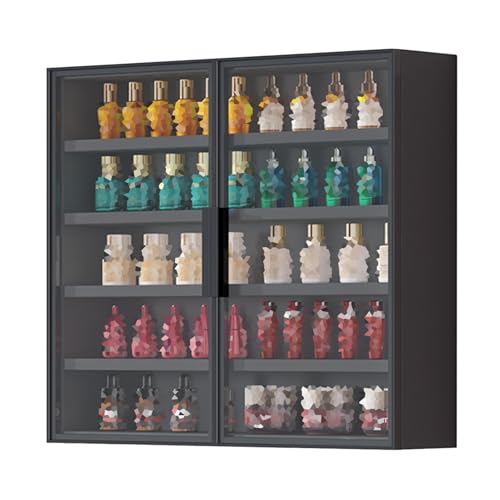 Display Cabinets, Multi-Tier Curio Storage Shelving with Glass Doors, Figures Dolls Model Wooden Display Case, Collectibles Organizers Rack, Home Playroom Showcase(Red,60x14