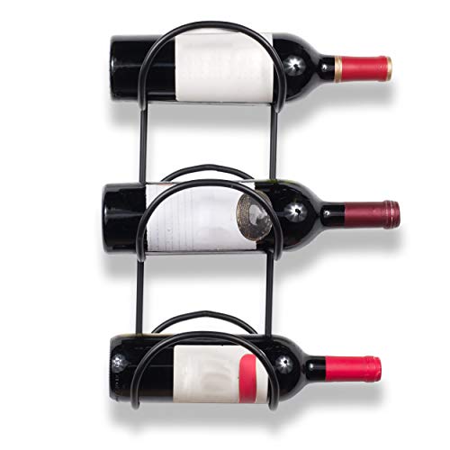 Wallniture Moduwine Wine Rack Wall Mount, Rustic Wall Decor, 3 Sectional Round Shape